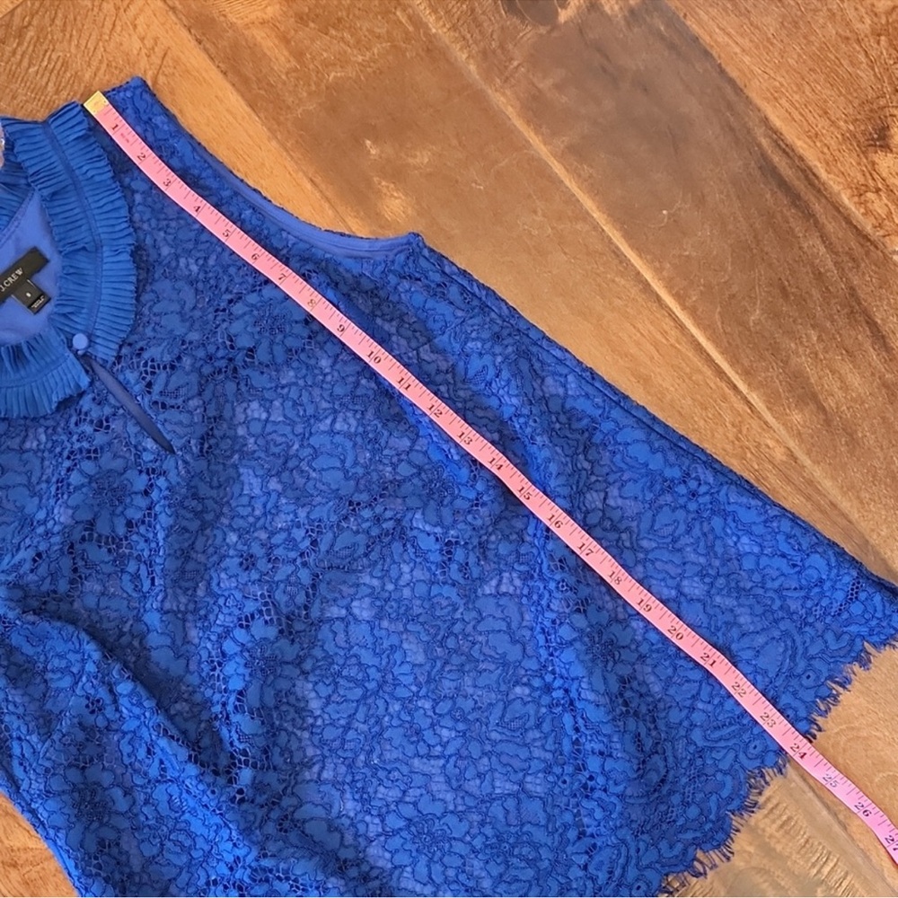 NWOT J. Crew Cobalt Blue Lace Sleeveless Top.      Sz S - Picture 5 of 7